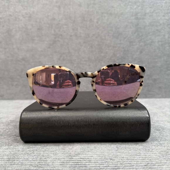 Ted Baker Accessories - Ted Baker TB121 IVO Tortoise Shell Round Y2K Sunglass Ivory Black Gold 53-20-140
